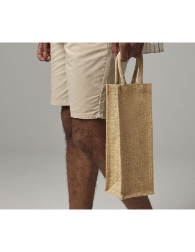 WES-W433-Shimmer Jute Bottle Bag